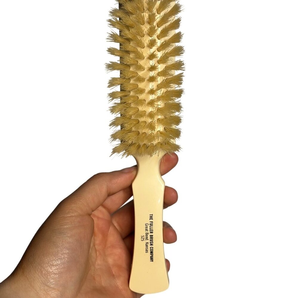 VTG Fuller Brush Co. Great Bend 8" Hair Brush #525 USA Made Plastic Handle Beige